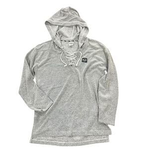 PINK Victoria's Secret Pullover Womens Size Small Gray Casual Sweatshirt Hooded